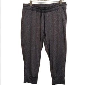 GAP fit men Brushed dark gray tech jersey stretch cropped pants size L